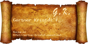 Gertner Kristóf névjegykártya