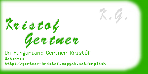 kristof gertner business card
